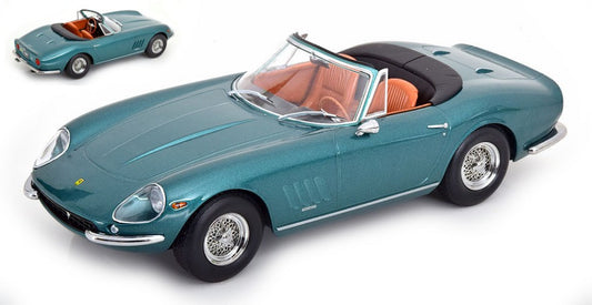Kk Scale - FERRARI 275 GTB4 NART SPYDER 1967 W/REMOVABLE SOFTTOP MET.GREEN 1:18 - Cod. KKDC180237
