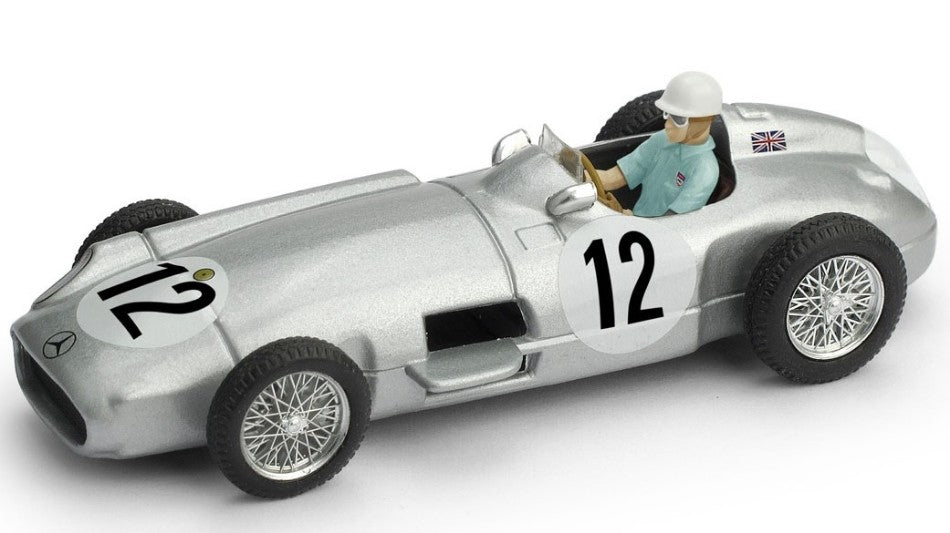 Brumm - MERCEDES W196 WINNER GR.BRITAIN GP 1955 STIRLING MOSS W/PILOTE 1:43 - Cod. BM0072CCH