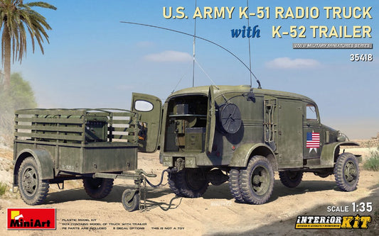 Miniart - US ARMY K-51 RADIO TRUCK W/K-52 TRAILER INTERIOR KIT 1:35 - Cod. MIN35418
