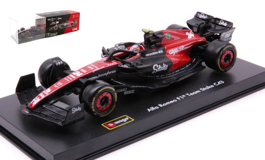 Burago - ALFA ROMEO F1 C43 N.24 2023 GUANYU ZHOU SIGNATURE W/HELMET 1:43 - Cod. BU38086Z