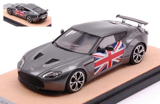 Tecnomodel - ASTON MARTIN V12 ZAGATO 2012 SILVERGUN W/ENGLAND FLAG ED.LIM.PCS 10 1:43 - Cod. TMDMI52AP