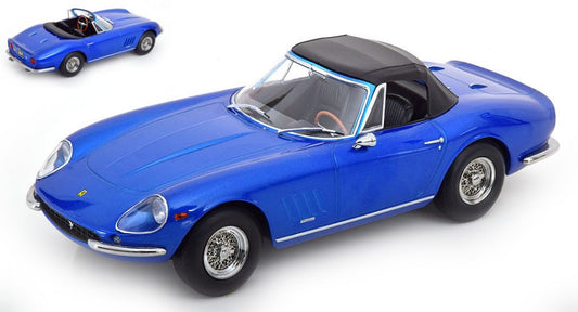 Kk Scale - FERRARI 275 GTB4 NART SPYDER REMOVABLE SOFT TOP 1967 METALLIC BLUE 1:18 - Cod. KKDC180238
