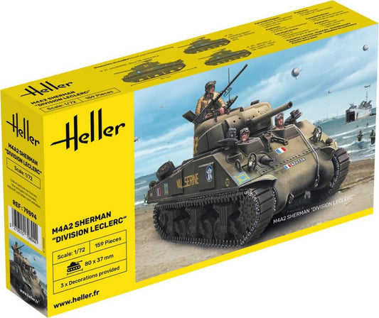 Heller - M4A2 SHERMAN "DIVISION LECLERC" (DECO FR) KIT 1:72 - Cod. HL79894
