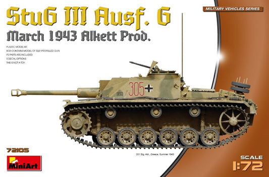 Miniart - STUG III AUSF. G MARCH 1943 PROD.KIT 1:72 - Cod. MIN72105