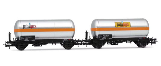 Rivarossi - FS 2-UNIT PACK 2-AXLE GAS TANK WAGONS PIBIGAS EP.IVa 1:87 - Cod. HR6621