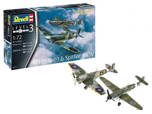 Revell - COMBAT SET BF109G-10 & SPITFIRE MK.V KIT 1:72 - Cod. RV03710