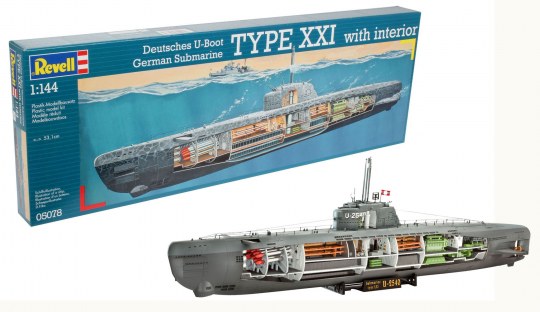 Revell - U-BOAT GERMAN SUBMARINE XXI TYPE 2540 KIT 1:144 - Cod. RV05078