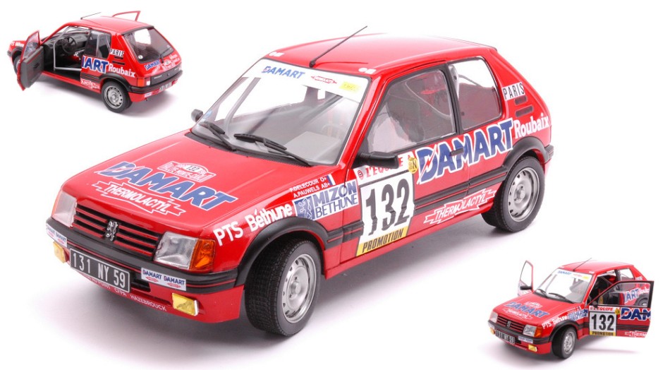 Solido - PEUGEOT 205 1.6 GTi N 132 RALLY MONTEC.1986 F.DELECOUR-A.C.PAUWELS 1:18 - Cod. SL1801717