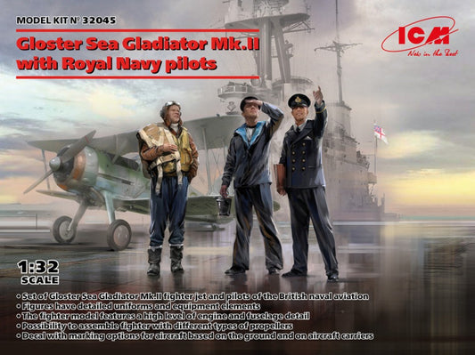 Icm - GLOSTER SEA GLADIATOR Mk.II WITH ROYAL NAVY PILOTS KIT 1:32 - Cod. ICM32045
