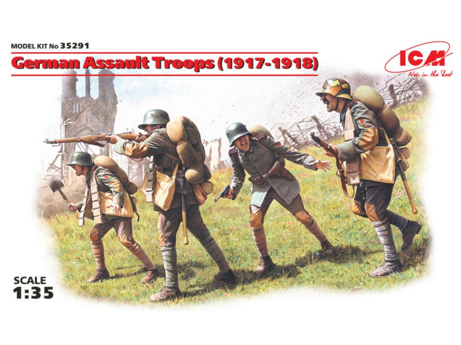 Icm - GERMAN ASSAULT TROOPS 1917-1918 4 FIGURES KIT 1:35 - Cod. ICM35291