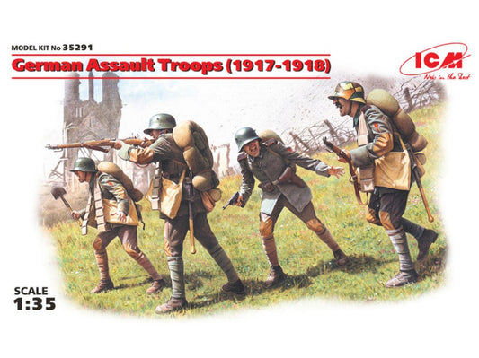Icm - GERMAN ASSAULT TROOPS 1917-1918 4 FIGURES KIT 1:35 - Cod. ICM35291