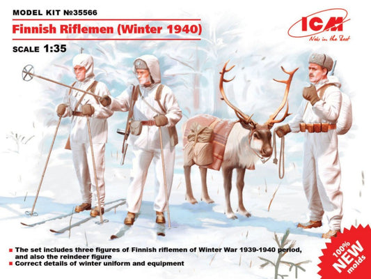 Icm - FINNISH RIFLEMEN WINTER 1940 4 FIGURES KIT 1:35 - Cod. ICM35566