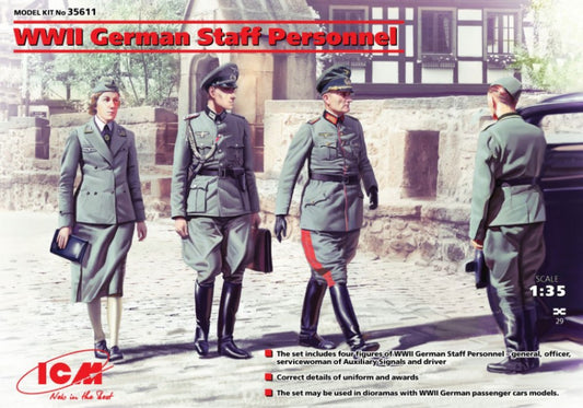 Icm - WWII GERMAN STAFF PERSONNEL 4 FIGURES KIT 1:35 - Cod. ICM35611