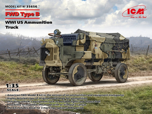 Icm - FWD TYPE B WWI US AMMUNITION TRUCK KIT 1:35 - Cod. ICM35656