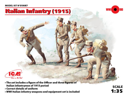 Icm - ITALIAN INFANTRY 1915 4 FIGURES KIT 1:35 - Cod. ICM35687