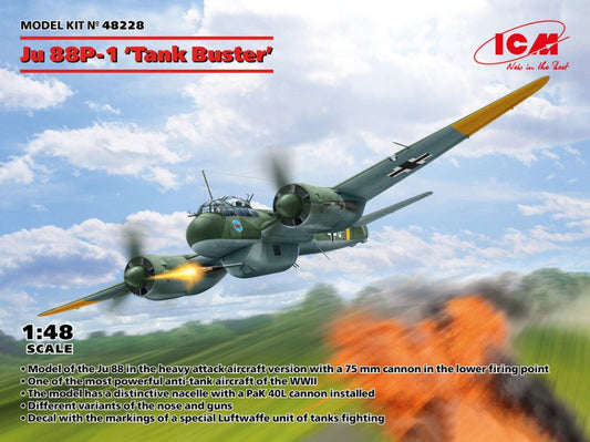 Icm - JU 88P-1 TANK BUSTER KIT 1:48 - Cod. ICM48228
