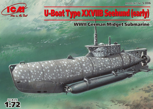 Icm - U-BOAT TYPE XXVIIB SEEHUND EARLY WWII GERMAN MIDGET SUBMARINE KIT 1:72 - Cod. ICMS006