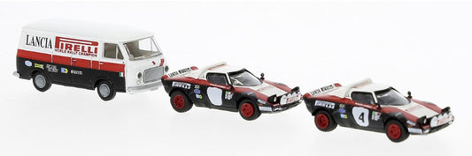 Brekina - SET LANCIA STRATOS HF AND FIAT 238 BOX WAGON LANCIA RALLY TEAM 1:87 - Cod. BRE29663