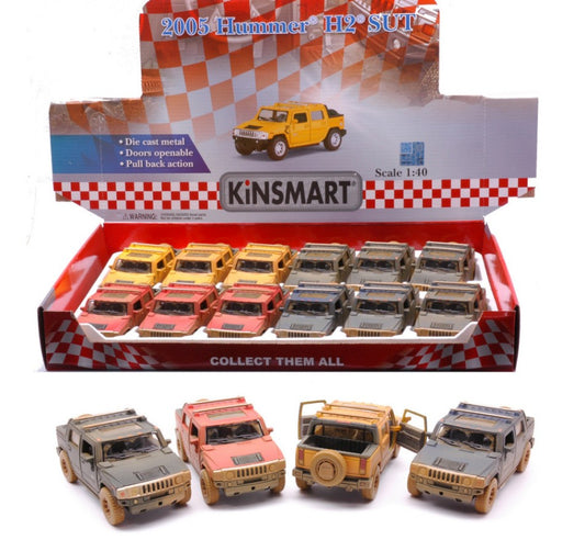 Kinsmart - HUMMER H2 SUT MUDDY COL.ASS.cm 12 1:38 - Cod. KT5097DY