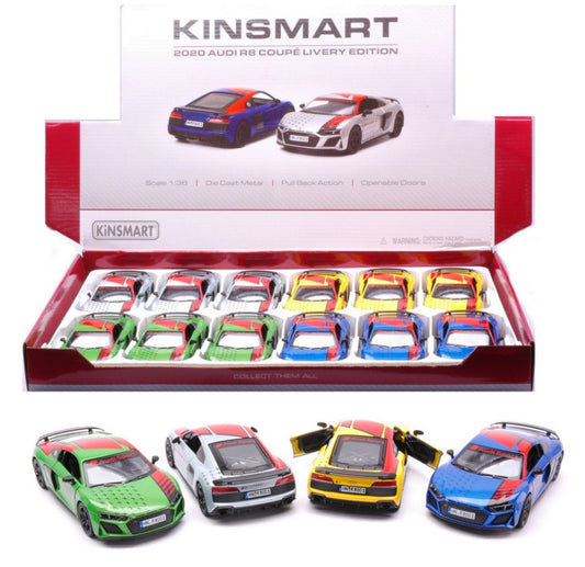 Kinsmart - AUDI R8 COUPE' LIVERY EDITION COL.ASS.cm 12 1:38 - Cod. KT5422DF