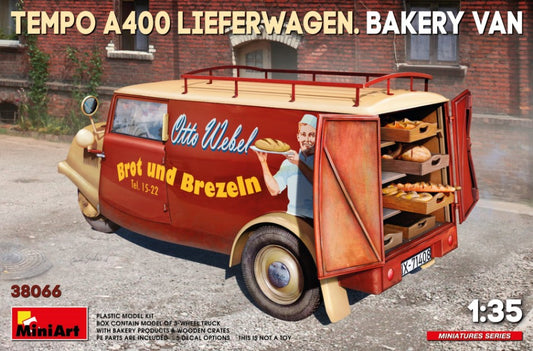 Miniart - TEMPO A400 LIEFERWAGEN BAKERY VAN KIT 1:35 - Cod. MIN38066