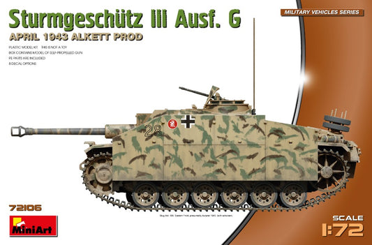 Miniart - StuG III Ausf.G APRIL 1943 PROD.KIT 1:72 - Cod. MIN72106