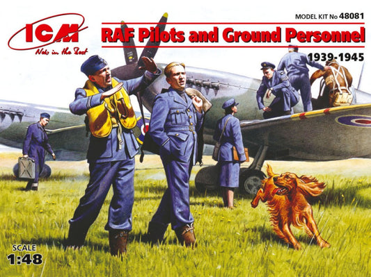 Icm - ROYAL AIR FORCE RAF PILOTI E ACCESSORI 1939-1945 KIT 1:48 - Cod. ICM48081