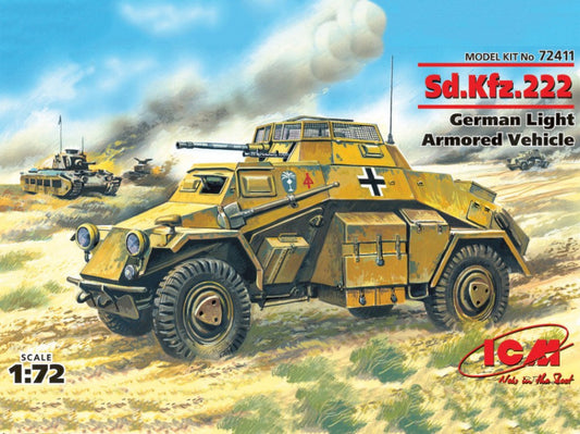 Icm - SD KFZ 222 GERMAN LIGHT ARMOURED VEHICLE KIT 1:72 - Cod. ICM72411