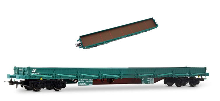 Rivarossi - FS 4-AXLE STAKE WAGON WAGON TYPE RES GREEN LIVERY EP.VI 1:87 - Cod. HR6552