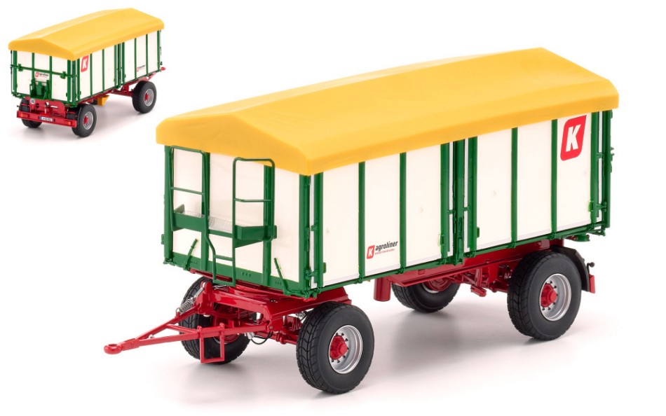 Wiking - CARRO RACCOLTA KROGER TWO-AXLE THREE-WAY TIPPER HKD 302 1:32 - Cod. WK17077866