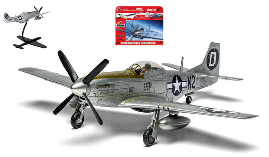 Airfix - NORTH AMERICAN P51D MUSTANG SMALL STARTER SET KIT 1:72 - Cod. A55013