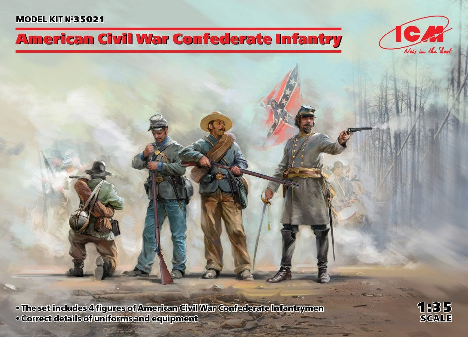 Icm - AMERICAN CIVIL WAR CONFEDERATE INFANTRY SET #1 KIT 1:35 - Cod. ICM35021