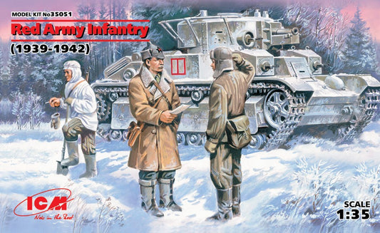Icm - RED ARMY INFANTRY 1939-1942 3 FIGURES OFFICER+2 SOLDIERS KIT 1:35 - Cod. ICM35051