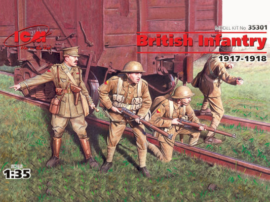 Icm - BRITISH INFANTRY 1917-1918 1 OFFICER + 3 SOLDIERS KIT 1:35 - Cod. ICM35301