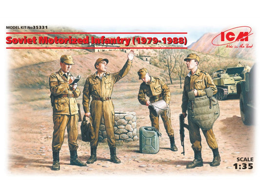 Icm - SOVIET MOTORIZED INFANTRY 1979-1988 1 OFFICER + 3 SOLDIERS KIT 1:35 - Cod. ICM35331