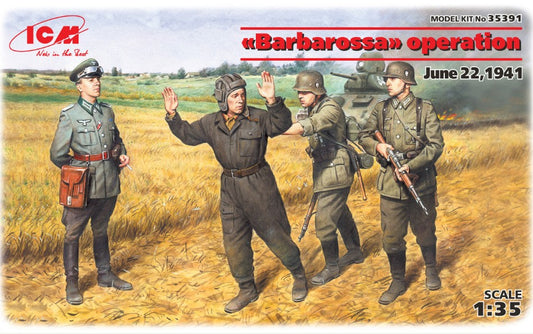 Icm - BARBAROSSA OPERATION JUNE 1941 1 GERMAN OFFICER + 3 SOLDIERS KIT 1:35 - Cod. ICM35391