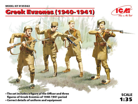 Icm - GREEK EVZONES 1940-1941 4 FIGURES KIT 1:35 - Cod. ICM35562