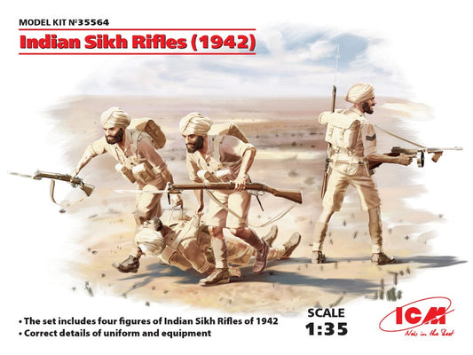 Icm - INDIAN SIKH RIFLES 1942 4 FIGURES KIT 1:35 - Cod. ICM35564