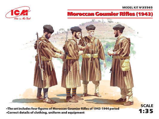 Icm - MOROCCAN GOUMIER RIFLES 1943 4 FIGURES KIT 1:35 - Cod. ICM35565