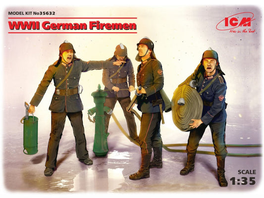 Icm - WWII GERMAN FIREMEN 4 FIGURES KIT 1:35 - Cod. ICM35632