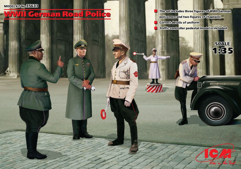 Icm - WWII GERMAN ROAD POLICE 5 FIGURES KIT 1:35 - Cod. ICM35633