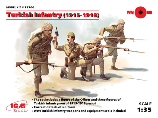 Icm - TURKISH INFANTRY 1915-1918 4 FIGURES KIT 1:35 - Cod. ICM35700