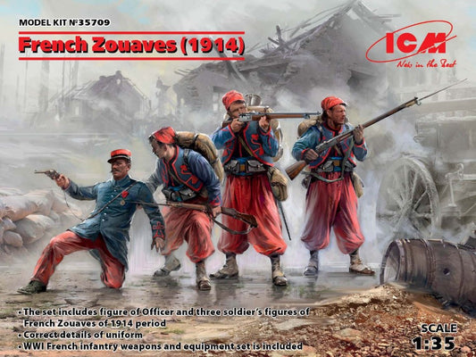 Icm - FRENCH ZOUAVES 1914 4 FIGURES KIT 1:35 - Cod. ICM35709