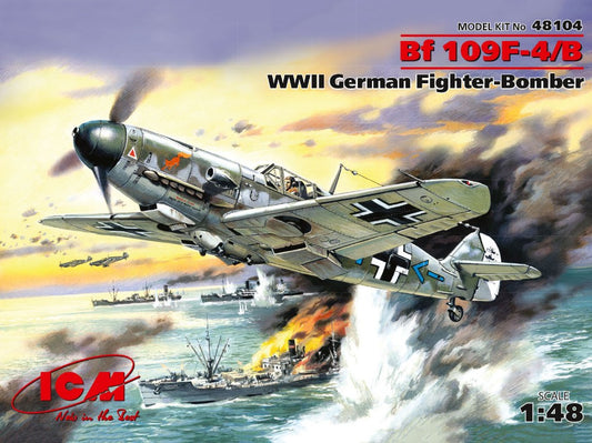 Icm - MESSERSCHMITT Bf 109F-4/B WWII GERMAN FIGHTERBOMBER KIT 1:48 - Cod. ICM48104