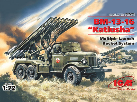 Icm - BM-13-16 KATIUSHA MULTIPLE LAUNCH ROCKET SYSTEM ON ZIL-157 BASE KIT 1:72 - Cod. ICM72571
