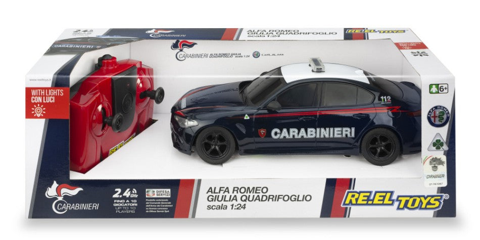 Re.el.toys - ALFA ROMEO GIULIA CARABINIERI RADIOCOMANDO 1:24 - Cod. RE2182