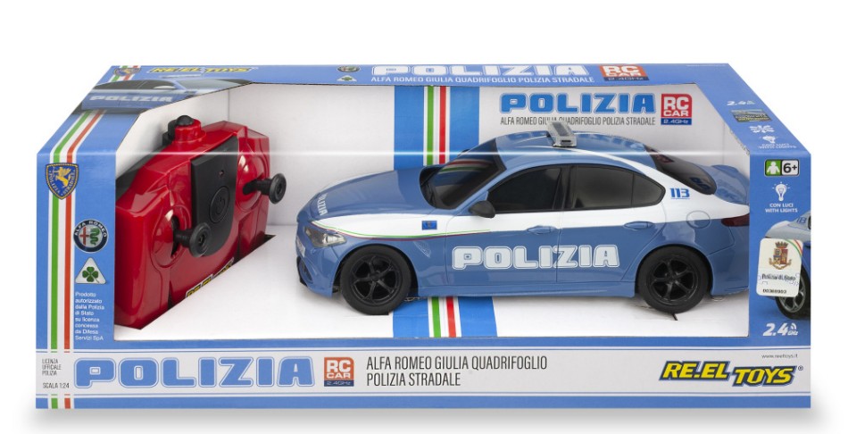 Re.el.toys - ALFA ROMEO GIULIA POLIZIA RADIOCOMANDO 1:24 - Cod. RE2200
