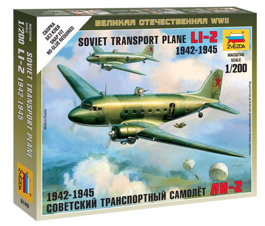 Zvezda - LI-2 SOVIET TRANSPORT PLANE WWII KIT 1:72 - Cod. Z6140