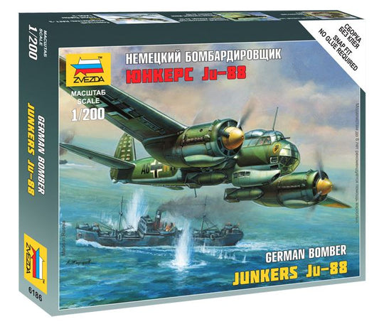 Zvezda - JUNKERS JU-88 GERMAN BOMBER KIT 1:200 - Cod. Z6186