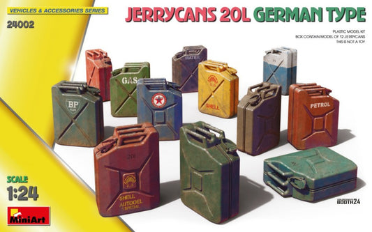 Miniart - JERRYCANS 20L GERMAN TYPE KIT 1:24 - Cod. MIN24002